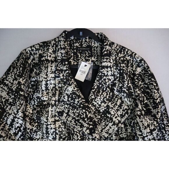 Lane Bryant Women's Sz 18/20 Black Metallic Asymmetric Long Jacket Blazer - Picture 9 of 11